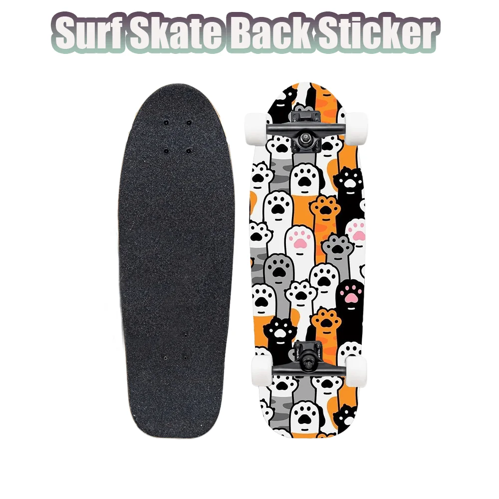 

1 flat "Creative Cartoon Cat Palm" retro skateboard sticker suitable for double skateboard scooter sticker cool sports skateboar