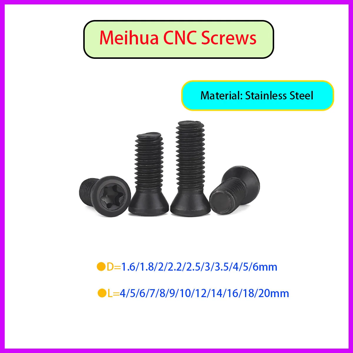 

Black Stainless Steel Bolt Hexagonal Plum Head Screw