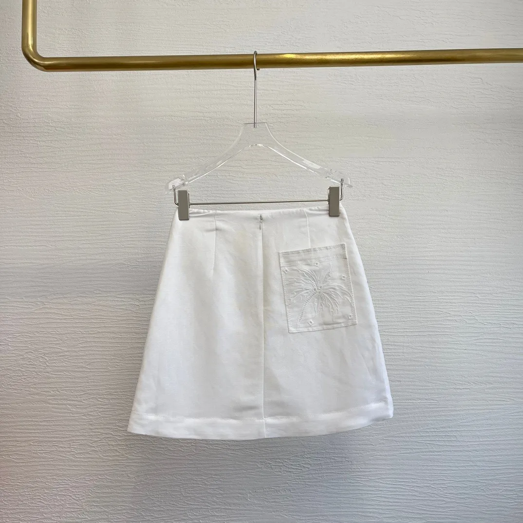 2024 Spring White Embroidery Mini Skirt