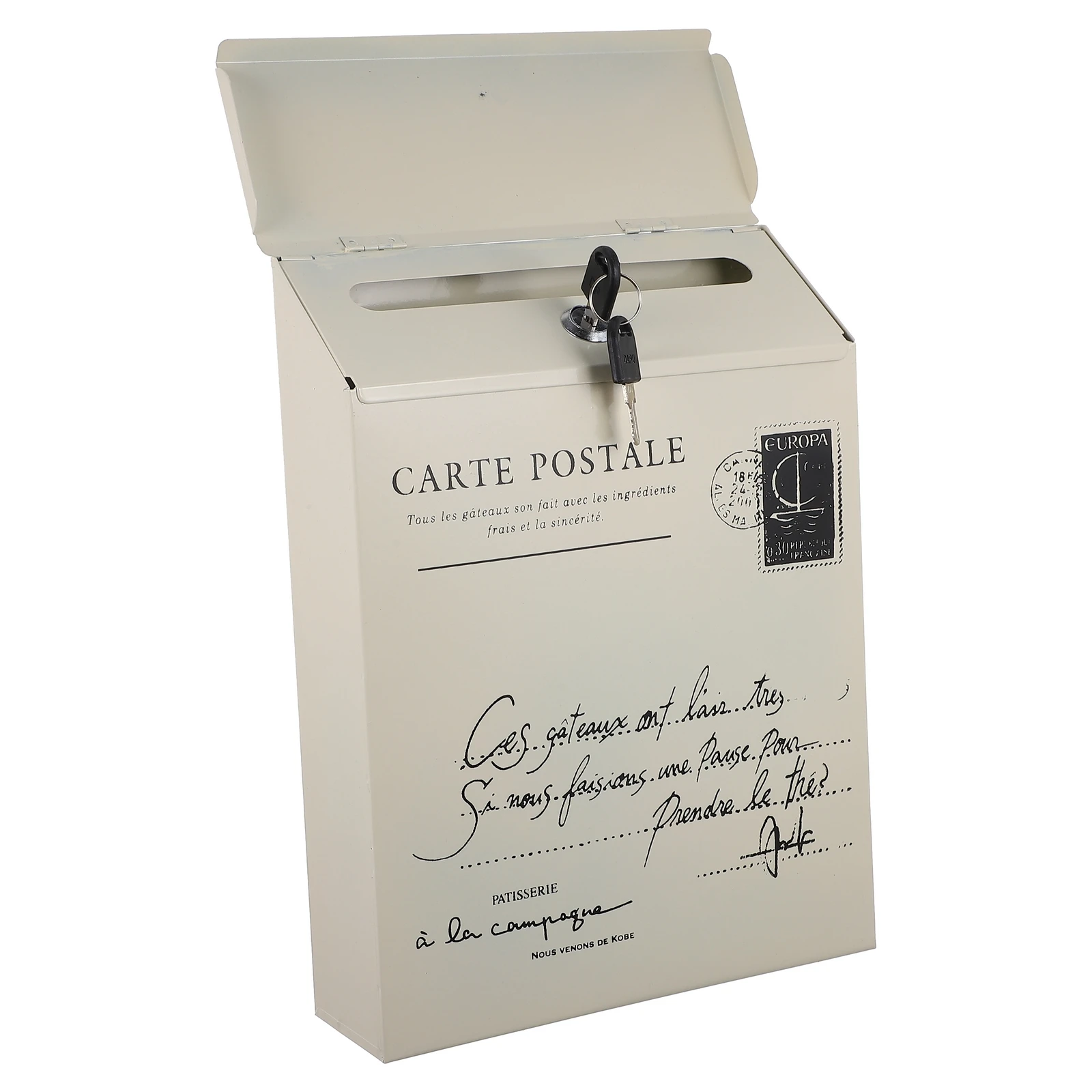 

1Pcs Retro Iron Locking Letter Box Wall Mount Mailbox Vintage Suggestion Complaint Post Box Wall Mount Mailbox