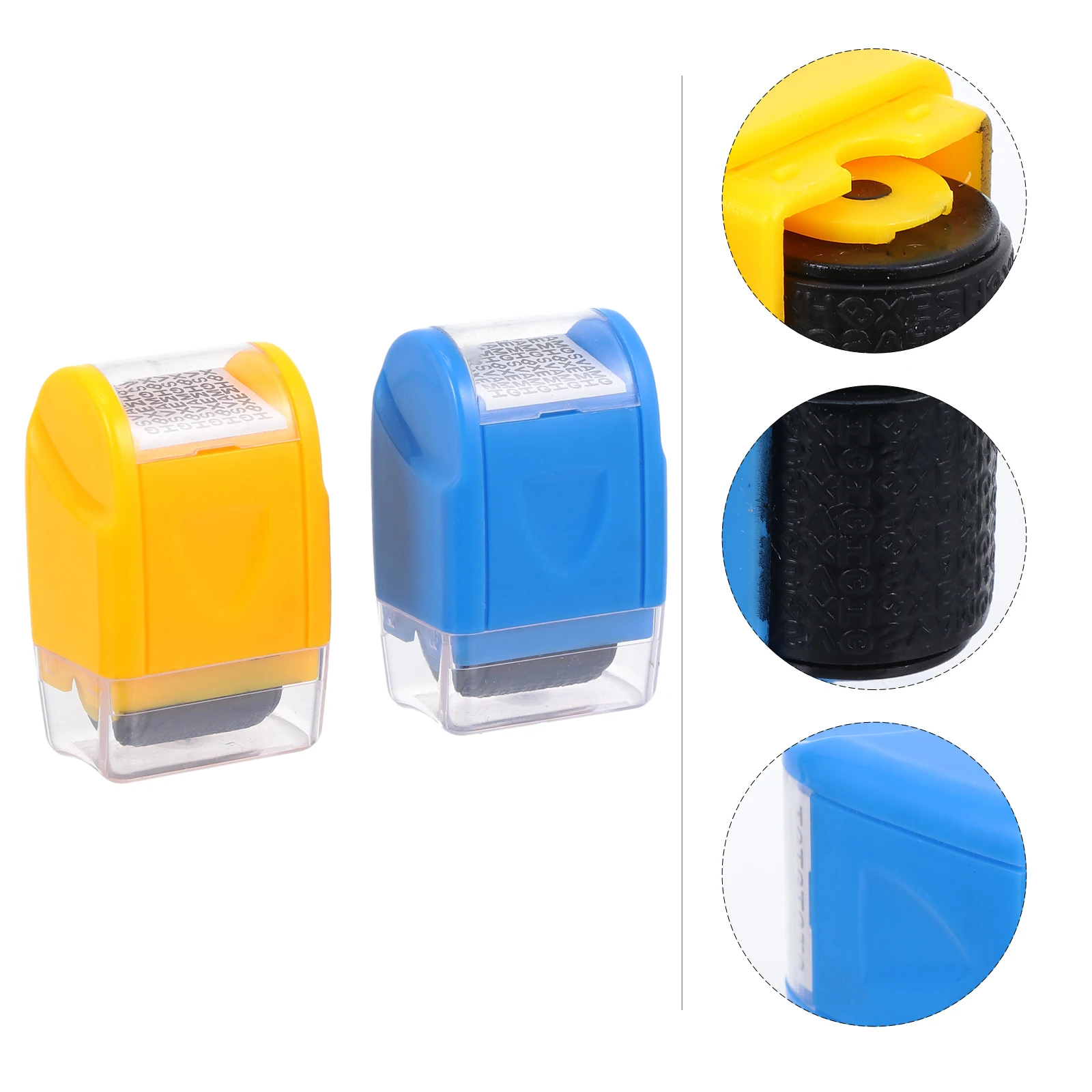 2pcs Privacy Protection Stamp Reusable Waterproof Security Stamper Hide Address Prevent Leakage Office Seals