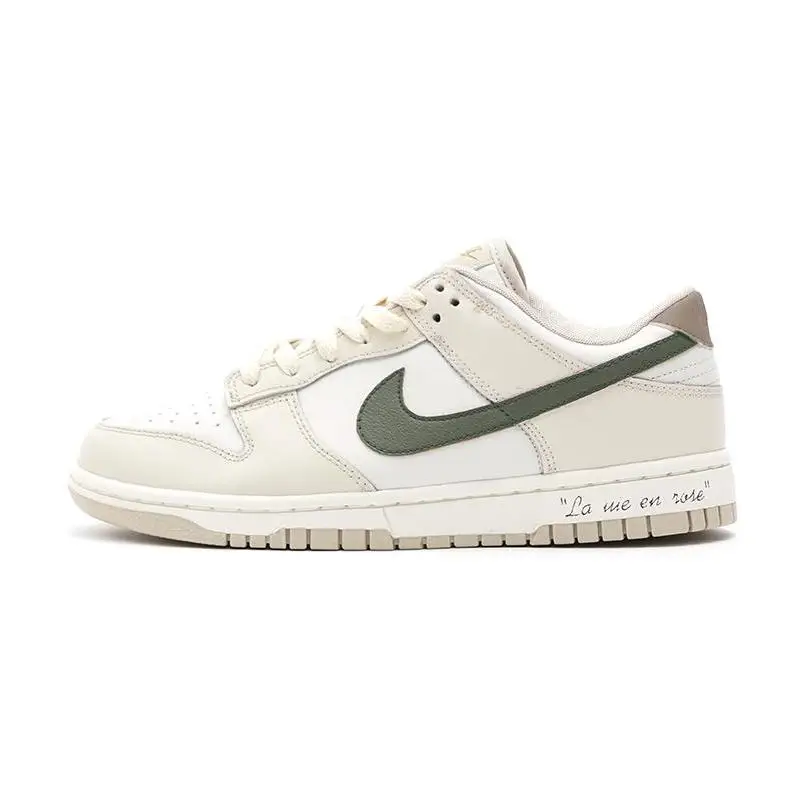 【Customize】Nike Dunk Skateboarding Shoes Women's Low-top Beige/green Sneakers shoes DX5930-001