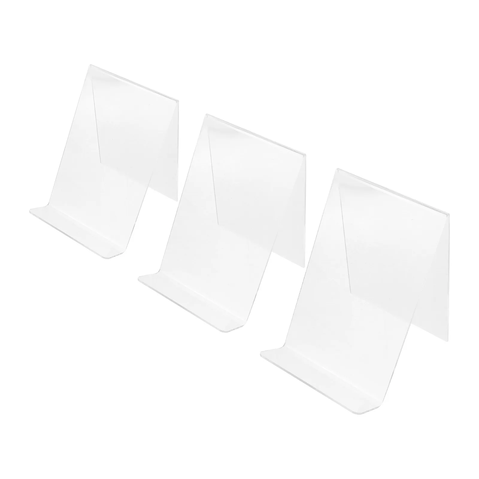 3Pcs Acrylic Book Stand Holder Clear Bookshelf Display Easel Modern Organizer for Comics Manga Photos Brochure Office Desktop
