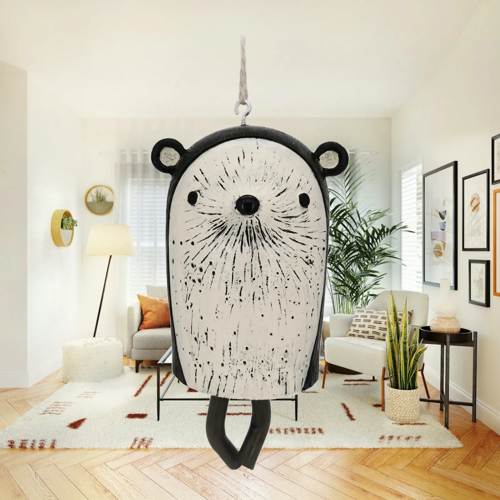 Rustic Animal Wind Chimes Pendant Hanging Abstract Art Aeolian Bell for Window