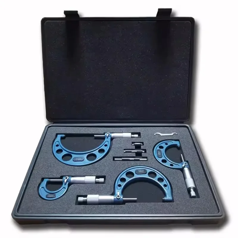 

QLR 0-100mm Outside Micrometer Set High Quality Steel High Precision 4PCS Industrial Micrometers Set