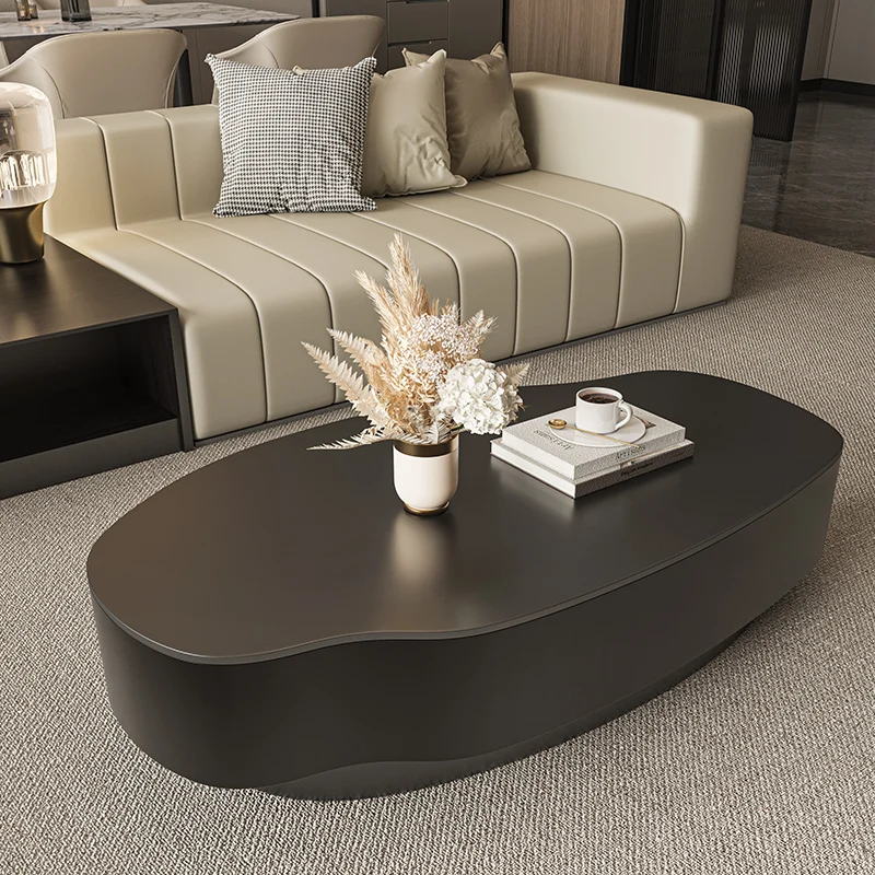 

Coffee Table Slate Mango Shape Light Luxury Modern Simple Oval Living Room Minimalist Coffee Tables No Installation Required