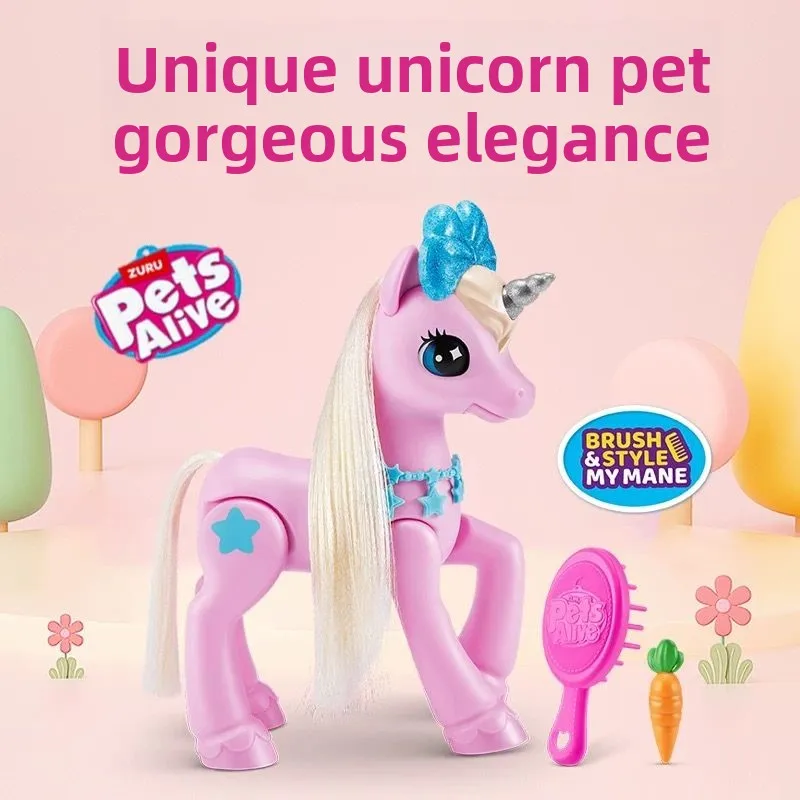 Pate Pet Magic Unicorn Glow Sound Electronic Pet Feeding Experience Doll Girl Gifts