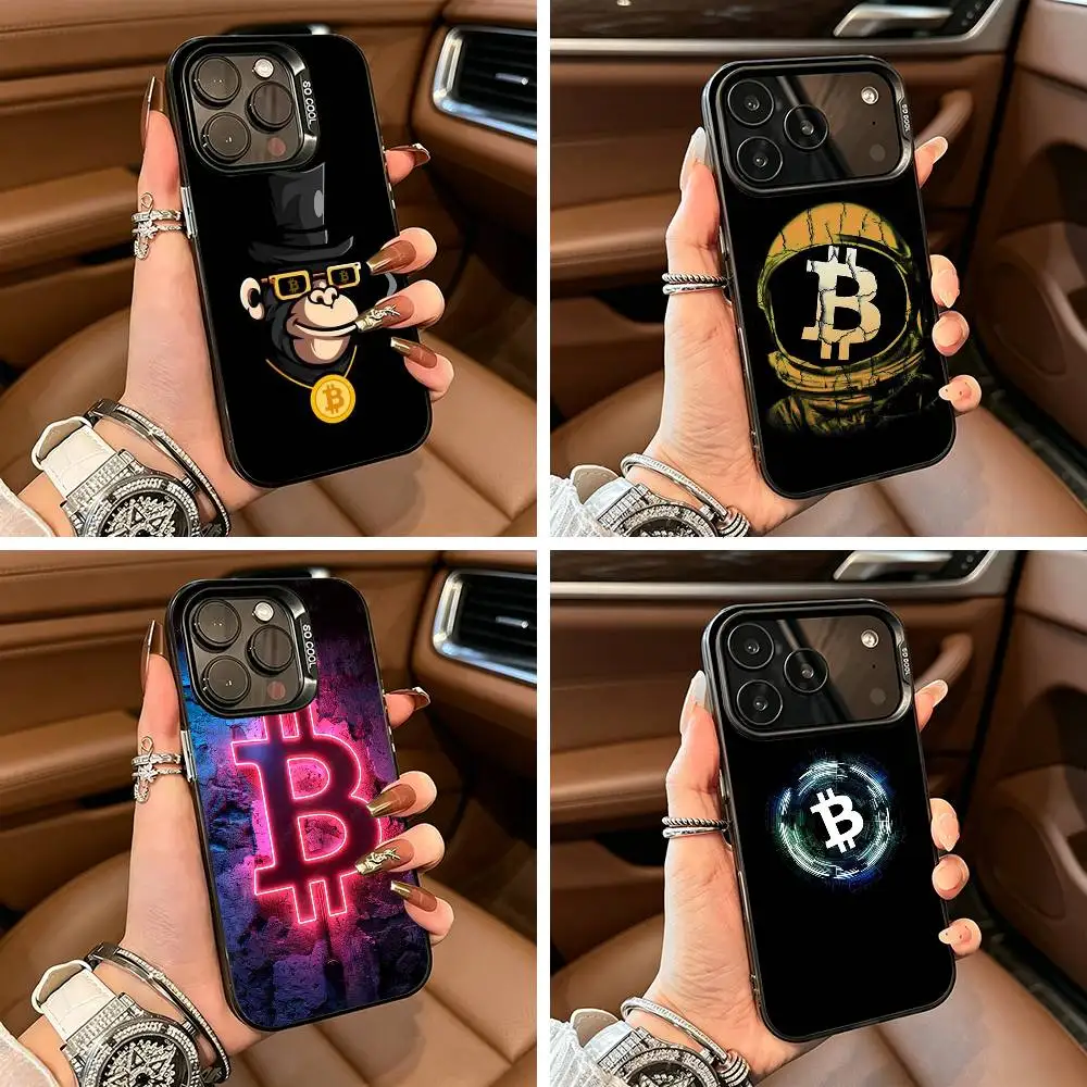 

Bitcoin Pattern Art Phone Case For iPhone 17,16,15,14,13,12,11 Plus Pro Max Colored Silver Phone Case