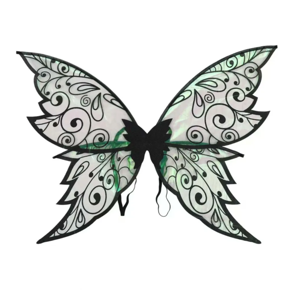 Princess Fancy Butterfly Fairy Elf Wings Dress Up Sparkling Halloween Cosplay Party Props Ear Garland Costume Wings Girls