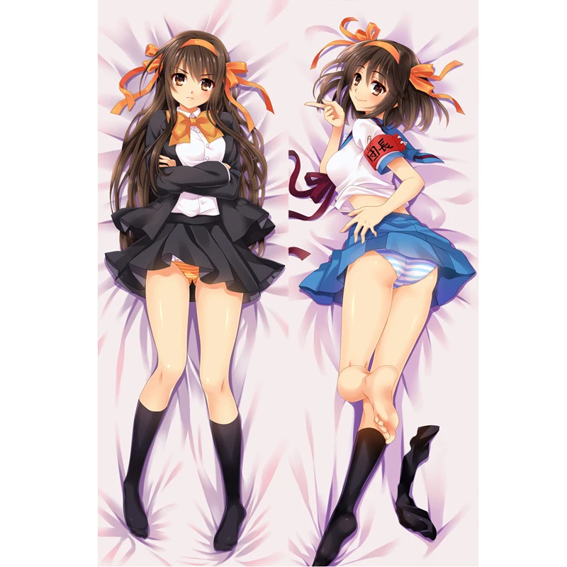 

60x180cm Anime Suzumiya Haruhi Dakimakura Hugging Body Pillow Case Props Double-sided Print Pillowcase Bedding Decor Gift