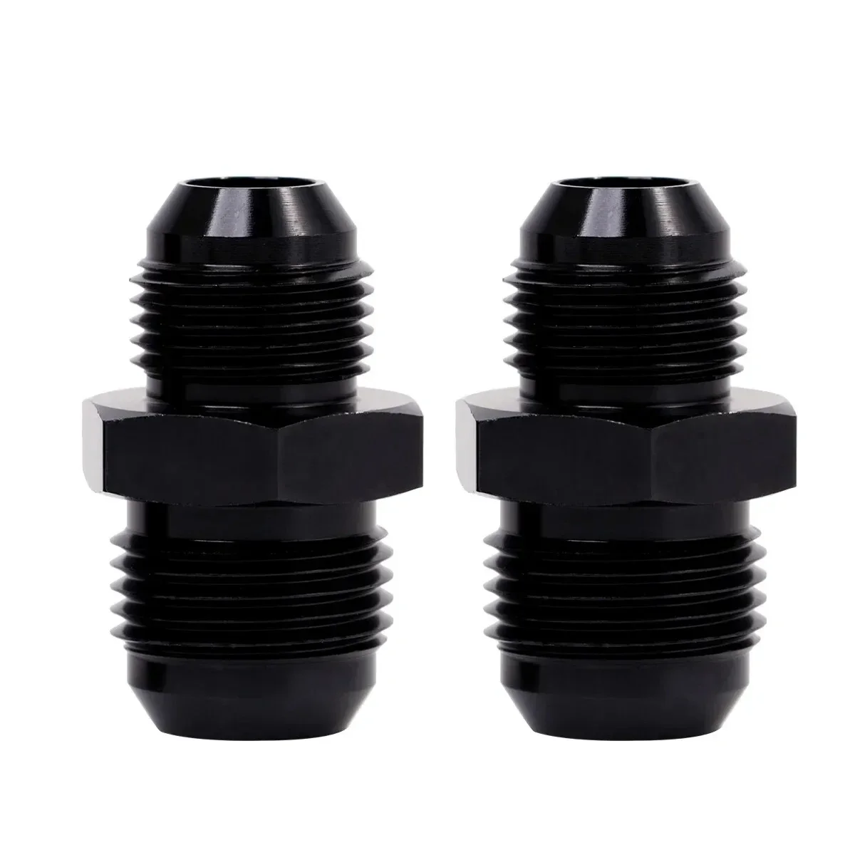 4pcs AN -6 (AN 06) to AN6 Hose end Fitiing Joint AN4 AN6 AN8 AN10 AN12 Male - Male Straight Flare Union Adapter Black