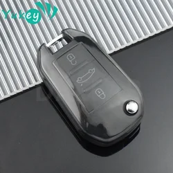 Transparent Car Key Case Full Cover Holder for Peugeot 3008 208 308 508 408 2008 307 4008 for Citroen C4 C4L CACTUS C3 C6 C8