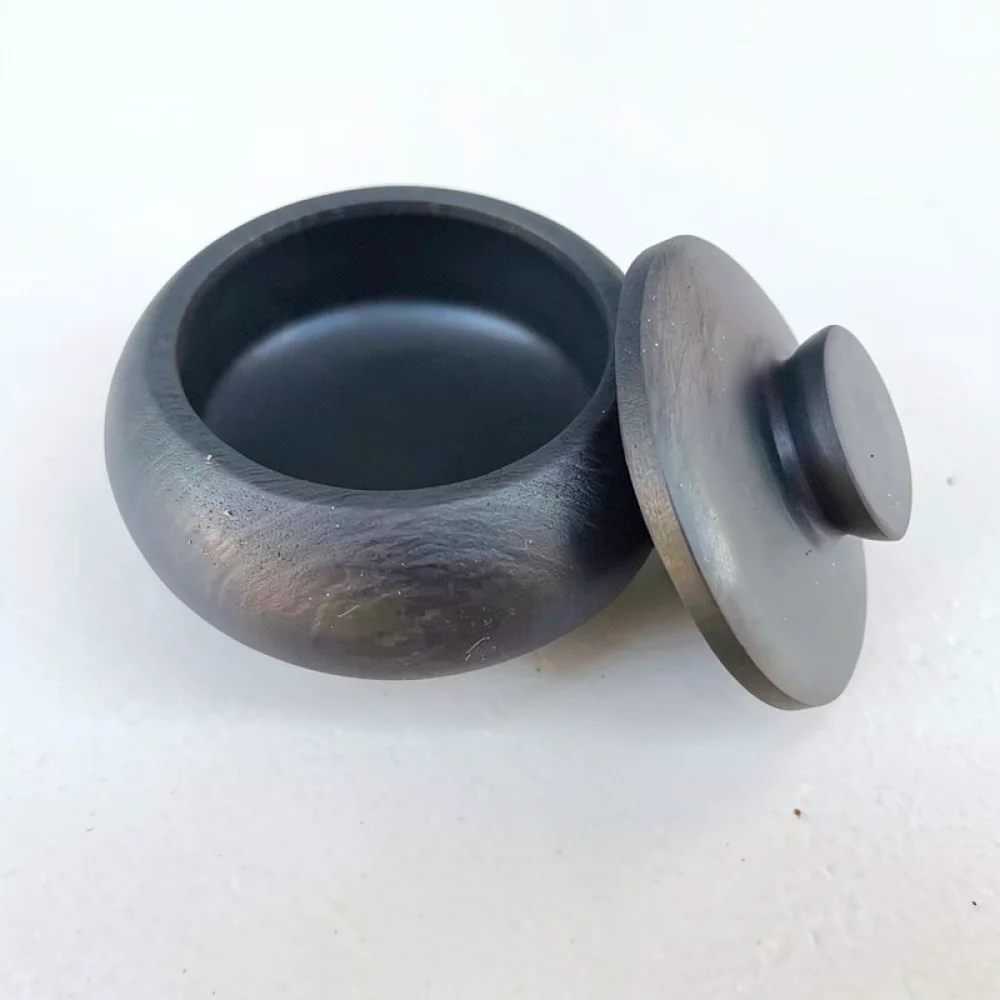 Artistic Inkstone With Sealing Cover Natural Stone Calligraphy Ink Pool Elegant Desk Decor For Traditional Writing view 5