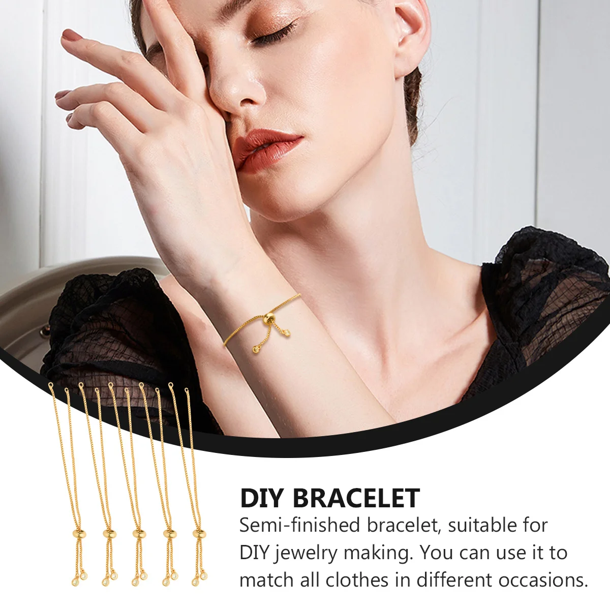 

5pcs Handmade Bracelet Making Kit For Women Copper Chain Crafting Diy Jewelry Supplies Bangles For Jewelry Making