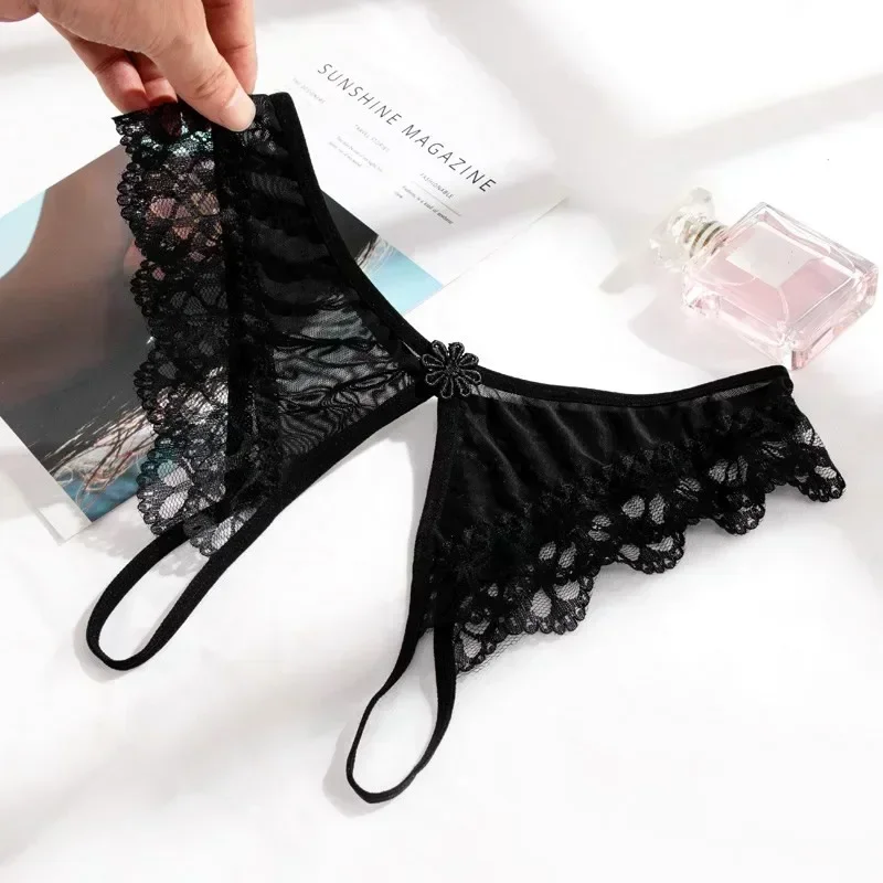 Sexy Open C Thong Lace Free Take-off Panties Thong Women Passion Hot Underwear Perspective Low Waist Hot T Pants Thong 2022