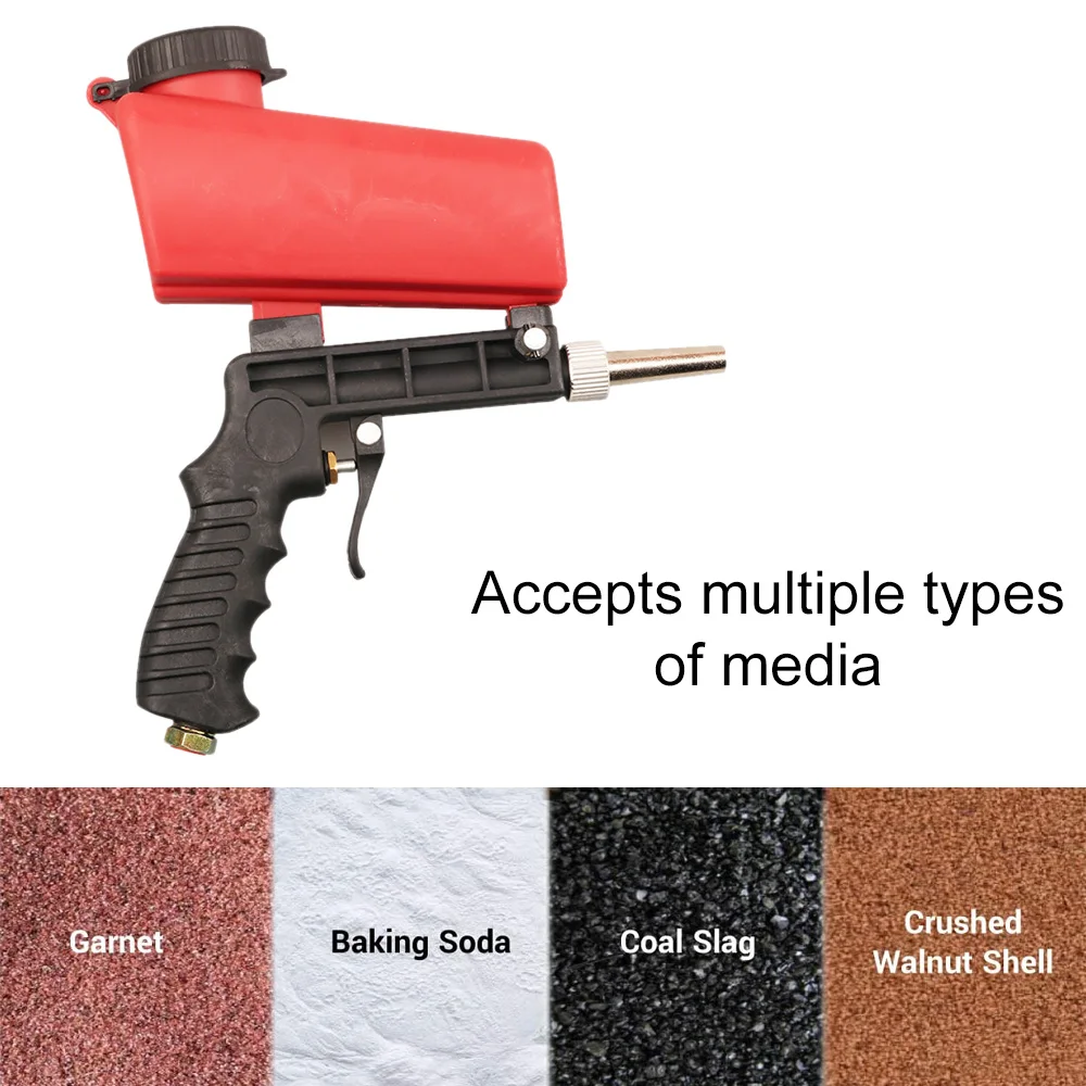Portable Sandblasting Gun 90psi Sand Blaster Machine Gravity Small Handheld Pneumatic Blasting Gun Set