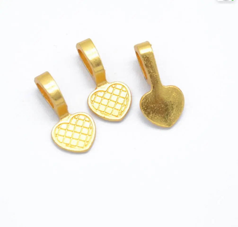 100PCS 19*9mm Metal Alloy Two Color Double Sided Hollow Love Charms Heart Pendants For Jewelry Making DIY Handmade Craft F0075