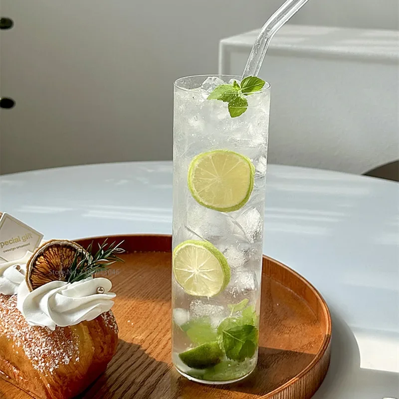 1PCS Japanese Style Highball Long Straight Colin Glass Cocktail Glass Island Iced Tea Glass Copo Long Drinking Glasses
