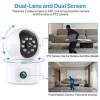 Caméra IP WiFi ICSEE 6MP à double objectif et double écran, PTZ, suivi automatique, caméra de sécurité domestique, babyphone, caméra de surveillance vidéo CCTV 2