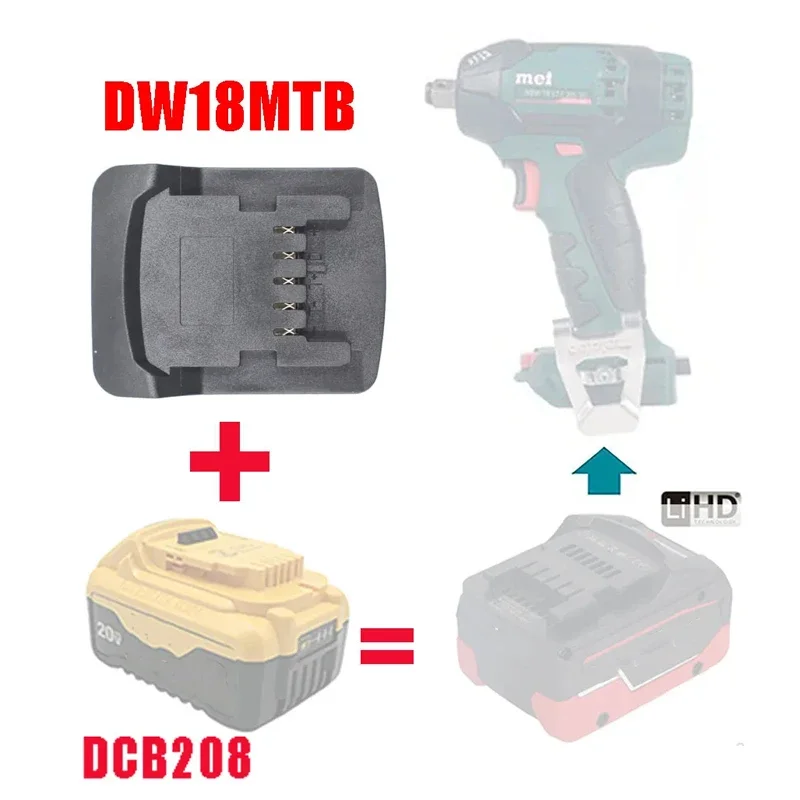 

Portable Battery Adapter Converter for Dewalt 18V20V Li-ion Battery To for Metabo 18VLithium Battery Power Electric Tool DW18MTB