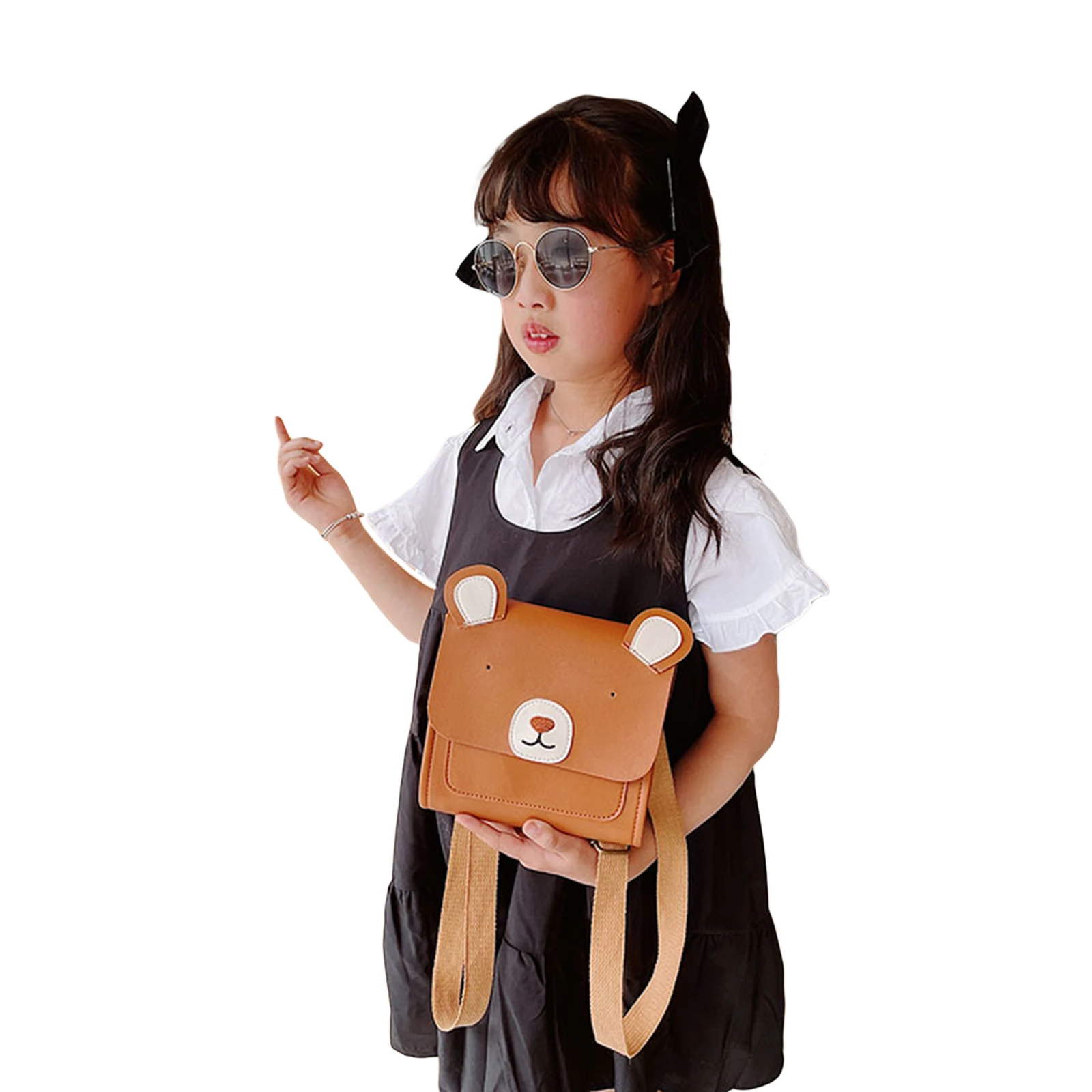 10 Colors Children\'S Cartoon Bear Backpack Lightweight Waterproof PU Leather School Bag Girls Cute Western Mini Backpack