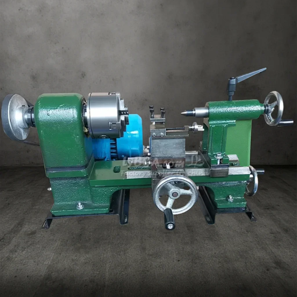 Mini Desktop Lathe Metal Heavy Duty Lathe 80/100mm Chuck Short/Extended Brushless Motor 550W MT2 Dual Rail 4-Jaw Chuck Stroke