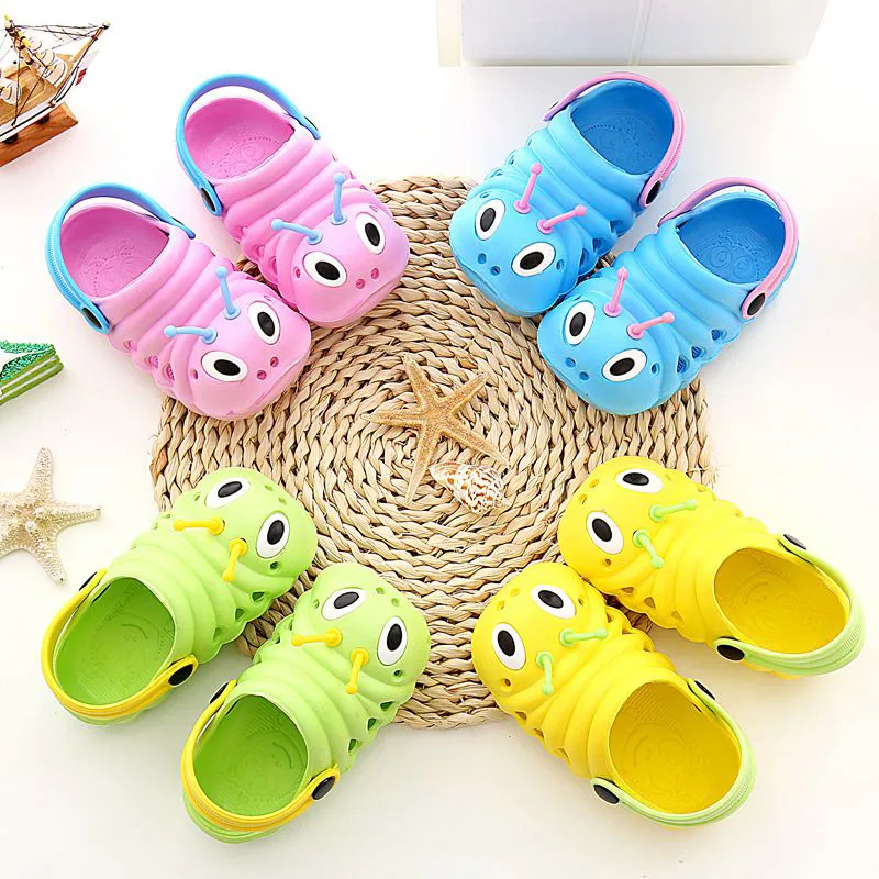 1-5 Years Old Boys Girls Beach Shoes Summer Baby Cartoons Caterpillar Sandals Breathable Soft Fashion Sports High Quality Hids