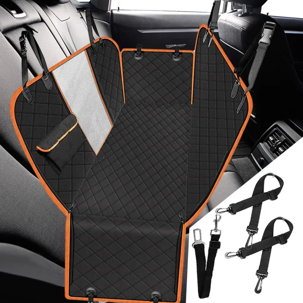 Non Slip Dog Car Seat Cover Pet Pad Quilted Hammock Water-Resistant Cushion Premium Anti-Scratch Rear Back Seat for SUV Trucks