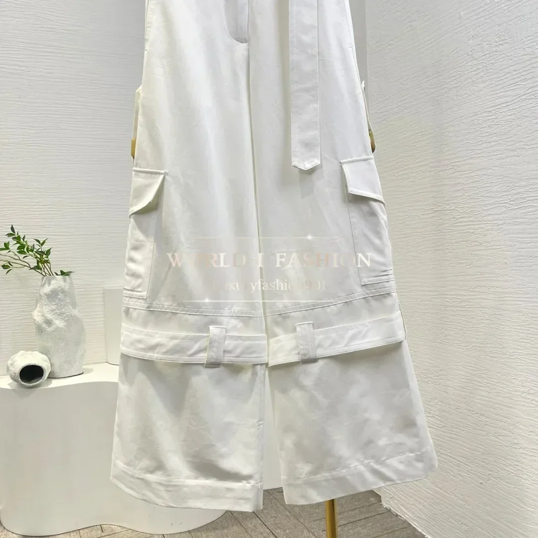 2025 Neue hochwertige weiße Cargohose, stilvolle, bequeme Streetwear-Mode