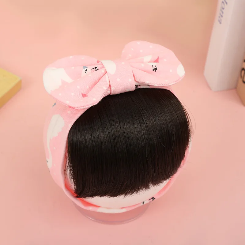 Hair Accessories Cotton Printed Bow Fashion Cute Baby Girl Hair Wig Hat Hairpiece Newborn Children Kids Girls Headbands Headwear