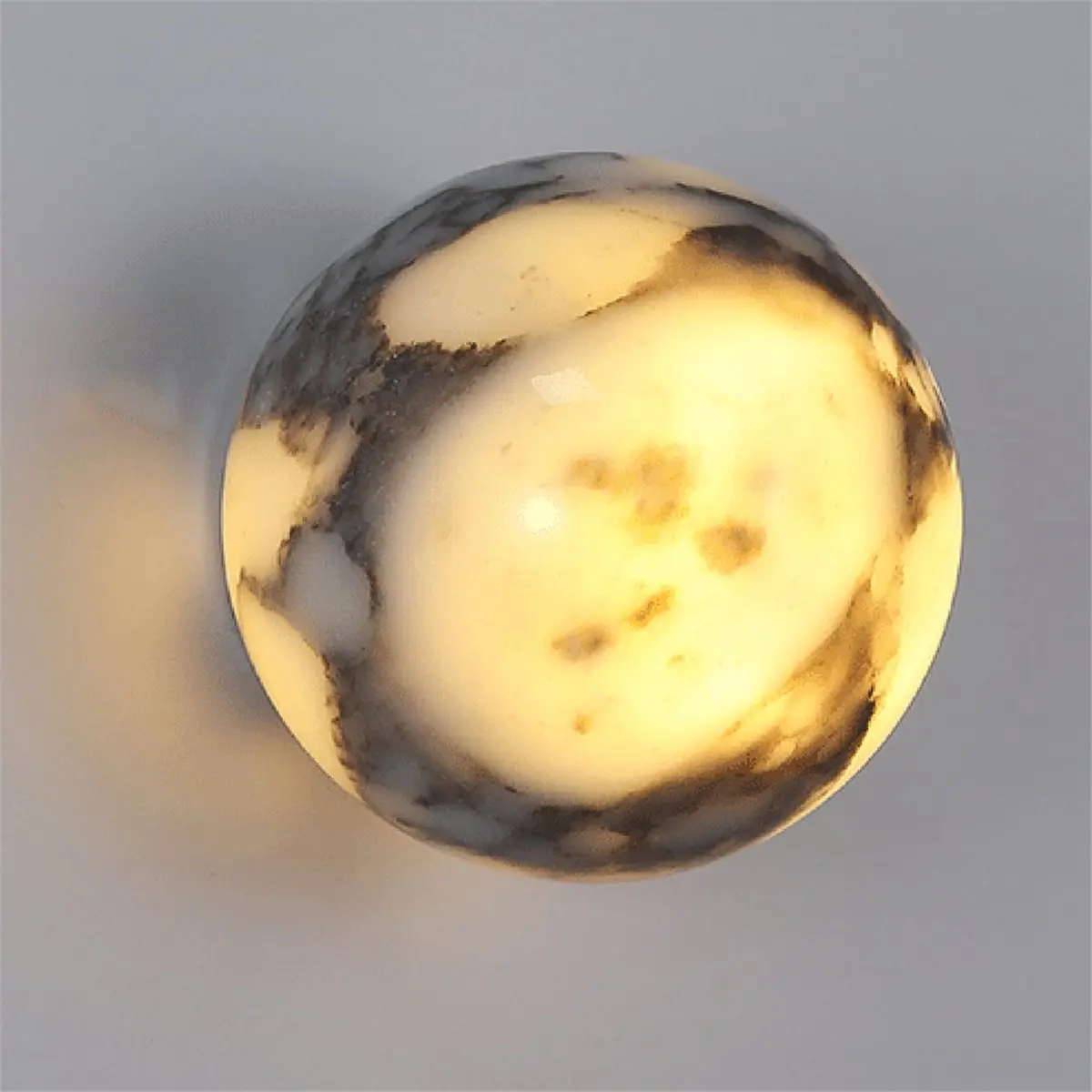 N94R Ball Marble Natural Stone Wall Lamp Bedroom Bedside LED Light Luxury High-End Living Room Hallway Staircase Sink Sconce