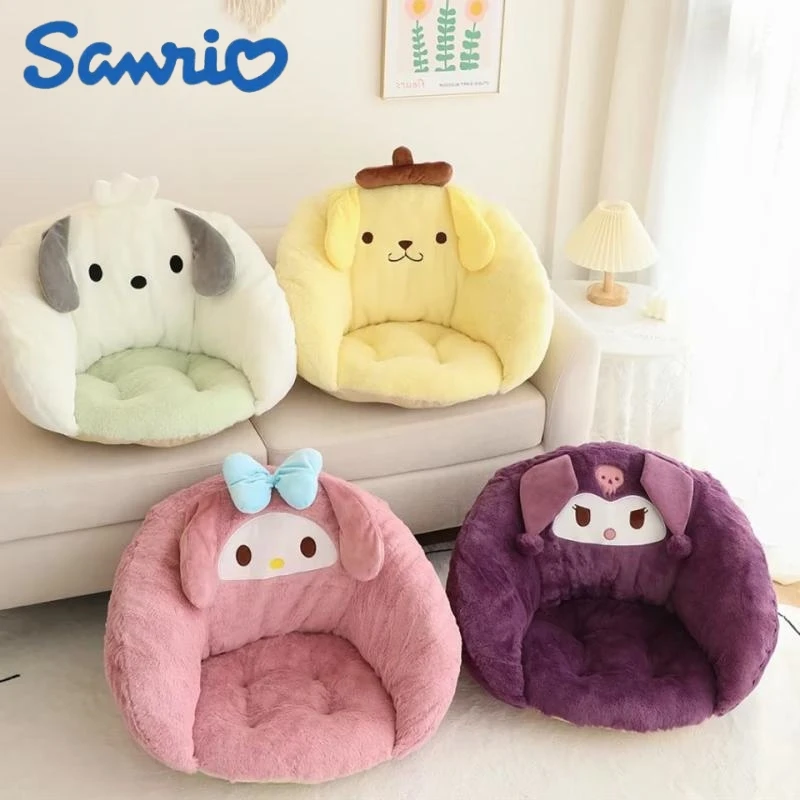

Мультяшная теплая подушка Sanrio My Melody Cinnamoroll Kuromi с помпоном пуриновая Подушка офисная Подушка Студенческая подушка подарок на день рождения игрушка