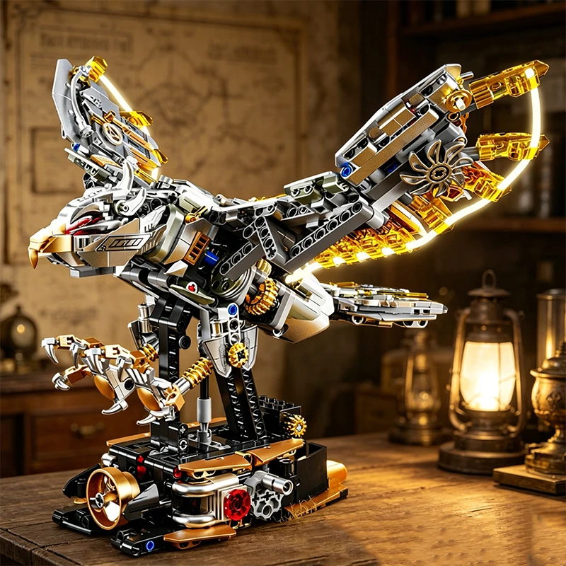 

Idea 1168Pcs Mechanical Eagle Building Block Model Children's Powered Motor Blocks MOC Toy Desktop Ornament Boy's Christmas Gift