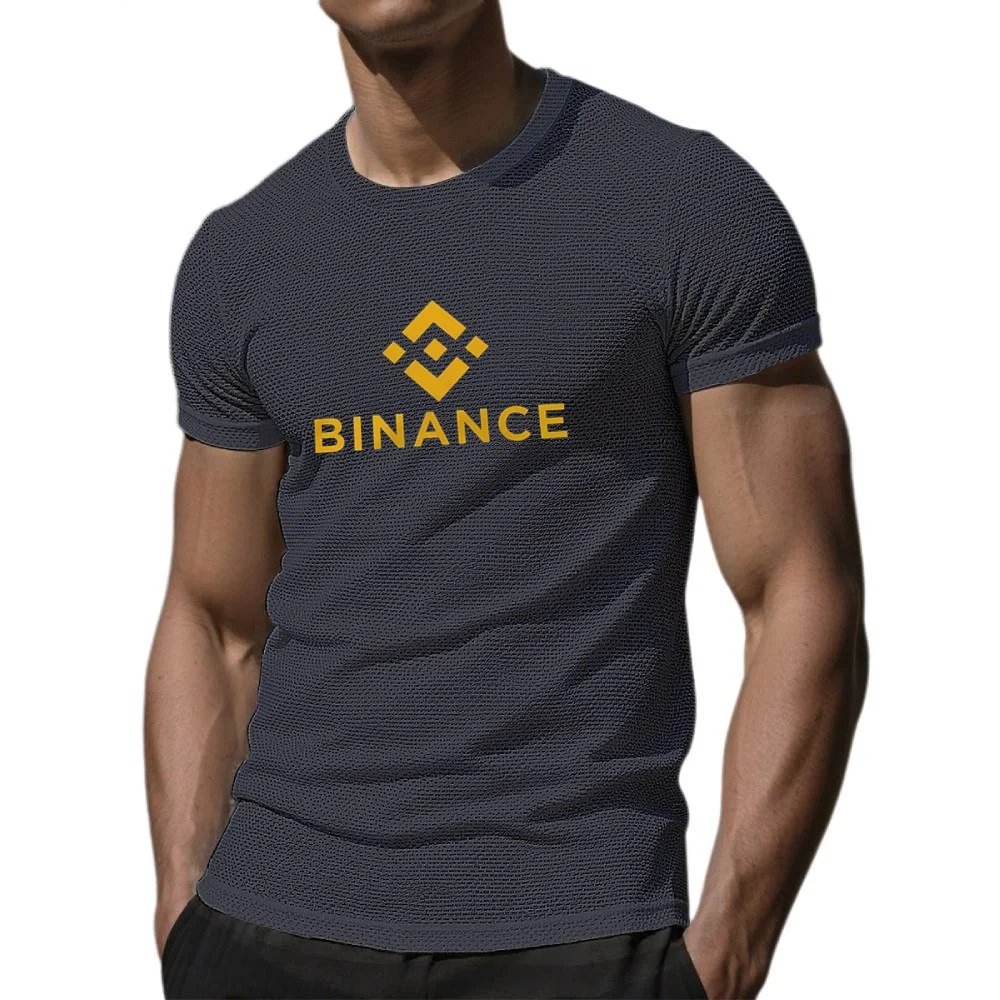 Binance التشفير التي شيرت الجاكار الخيزران عقدة القمم المحملة مرونة الحرير الجليد الرجال تي شيرت خفيفة الوزن مريحة قصيرة الأكمام القمصان #3