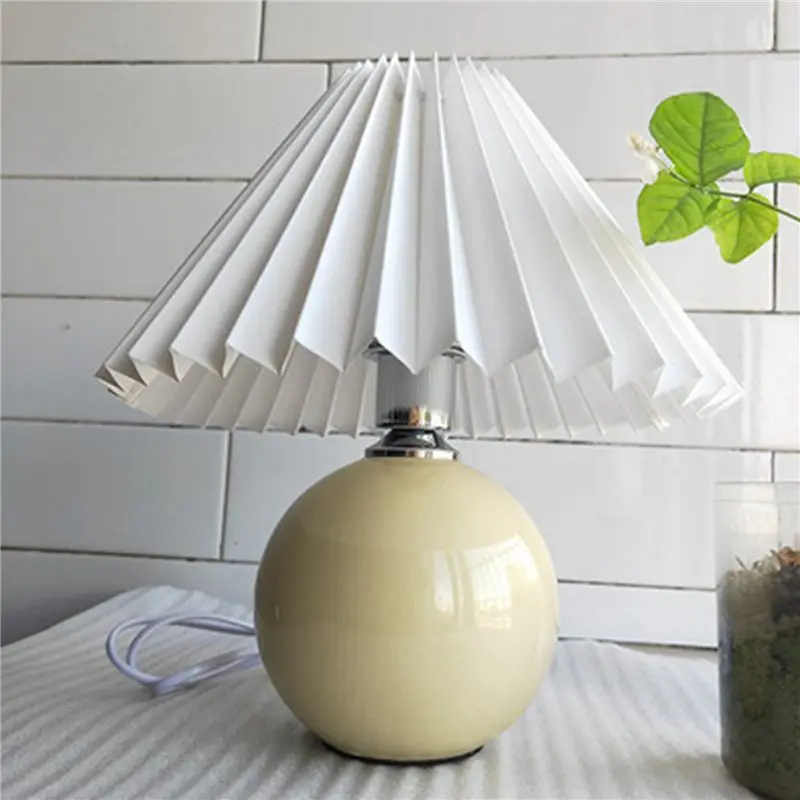 4X Pleats Lampshade Table Lamp Standing Lamps Japanese Style Pleated Lampshade Creative Desk Lamp Shade Bedroom Lamps -B