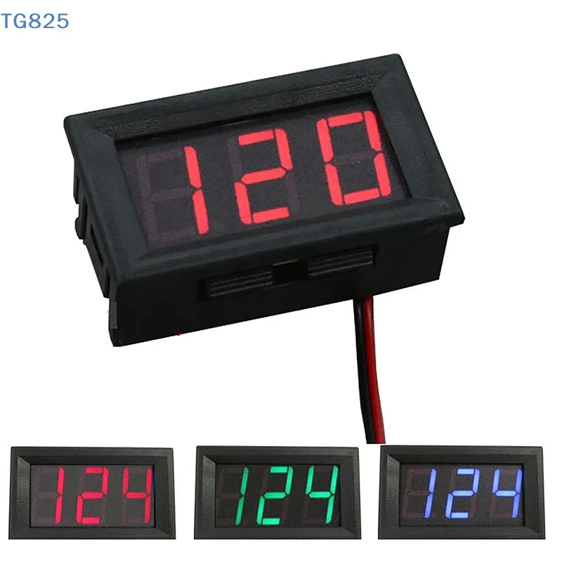 【AN】【AN】Digital Voltmeter 2-wire DC 5V To 120V Voltage Digital Display Components Electric Vehicle Meter Anti Reverse Connection