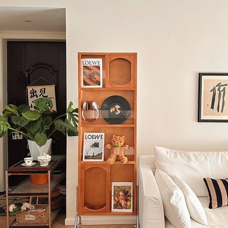 Magazine rack movable rotating integrated floor bedroom Japanese sofa edge bookshelf