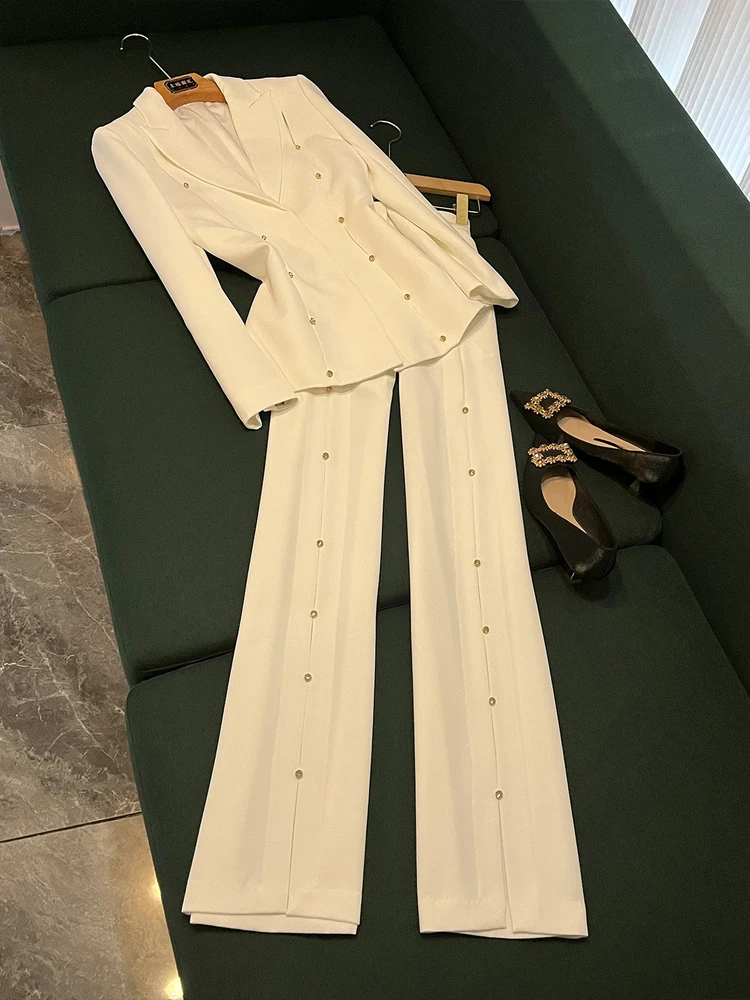 

New 2025 Star Faion Lady Ele Heavy Work Diamond Embedded Hollow out Suit Pants Set AY203 Women's Premium Ensemble