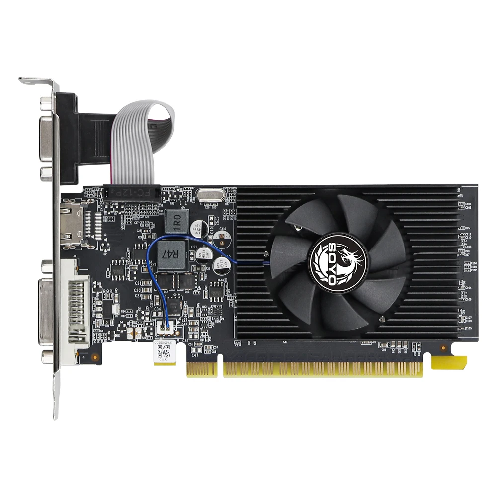 SOYO NVIDIA GeForce GT 610 2G Graphics Card DDR3 Memory GPU 64Bit PCI-E2.0 x16 Gaming Video Card for Desktop Computer Components