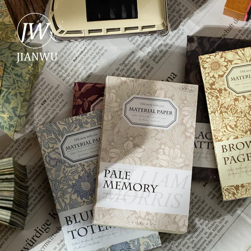 

JIANWU 100 листов серия альбомов Морриса винтажный цветочный Печатный декор материал бумага креативная Сделай Сам мусорный журнал коллаж Канцтовары