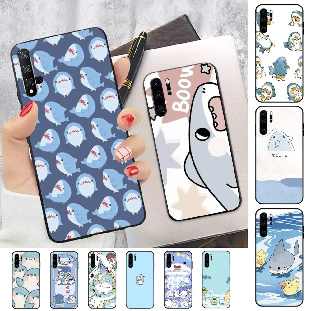 kawaii shark  Phone Case For Huawei Honor 10 lite 9 20 7A 9X 30 50 60 70 pro plus Soft Silicone Cover