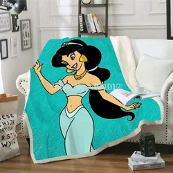 Cartoon Mermaid Princess Jasmine Baby Blanket Plush Blankets Throw for Sofa Bed Cover Twin Bedding Kids Boys Girls Children Gift