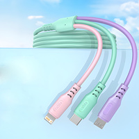 3 in 1 USB Type C Fast Charging Cable 3A Quick Charge Phone Data Line Cord For Iphone 17 15 14 Xiaomi Huawei USB C