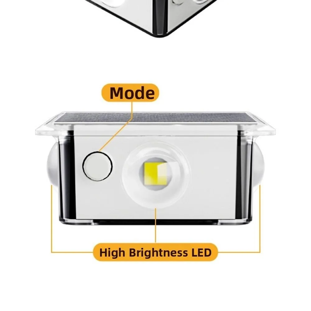 

Solar Powered Solar Fence Lights with 8 Modes Warm White/RGB New 4-Way Lighting IP65 Waterproof Fence Lights for Backyard Wall
