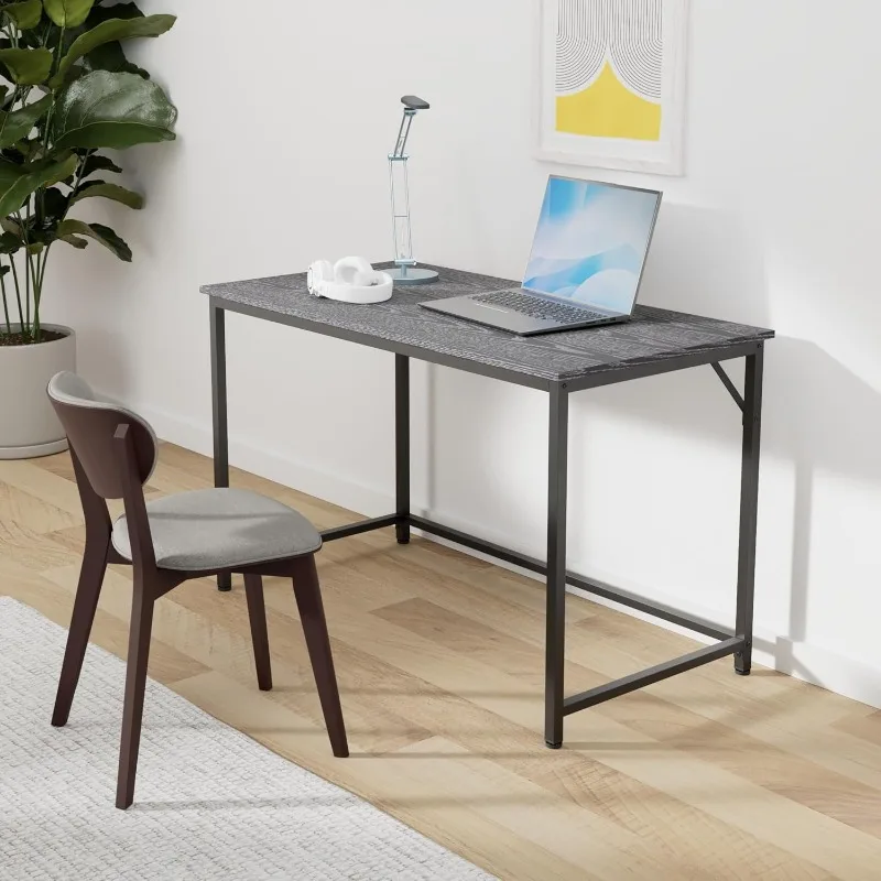 Computer Desk, Gaming Desk, Home Office Desk, for Small Spaces, 23.6 x 47.2 x 29.5 Inches, Industrial Style, Metal Frame, Black