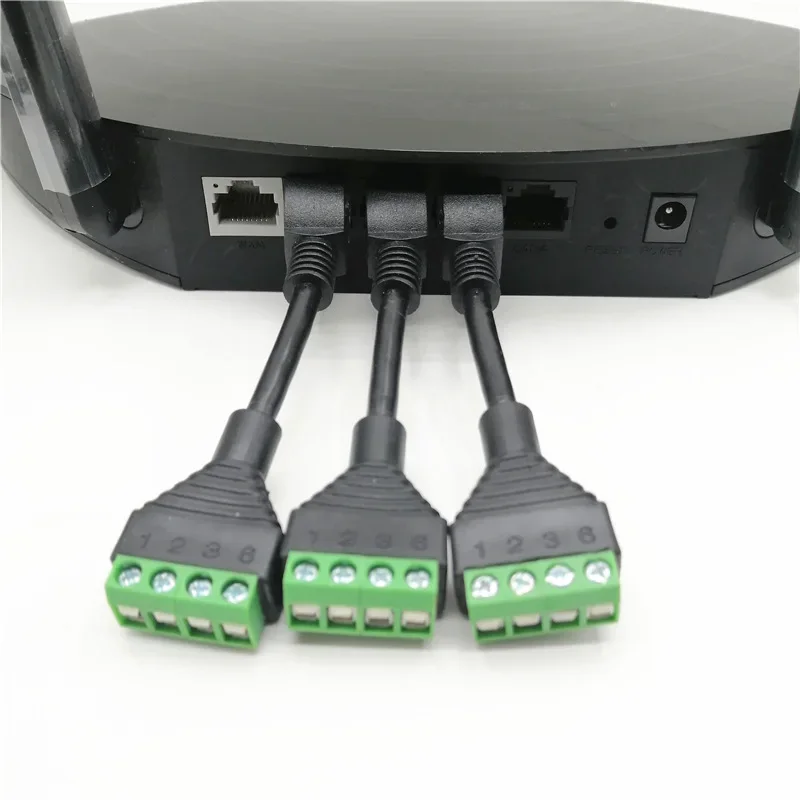 Bloque de terminales hembra RJ45 a 4 pines, bloque de terminales de cabeza de cristal, extremo de bloque de red de cabeza de cristal sin presión