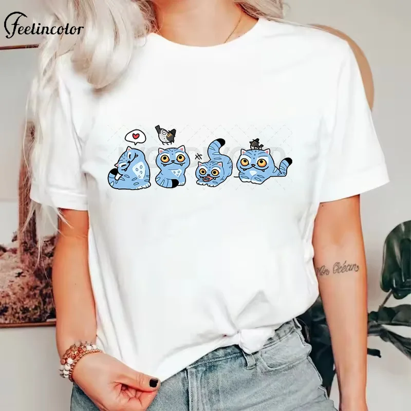 

KPop Demon Hunters Cotton T-Shirt Women White Loose O-Neck Top Casual Short Sleeve Tee Shirt Y2K Streetwear Harajuku Clothing