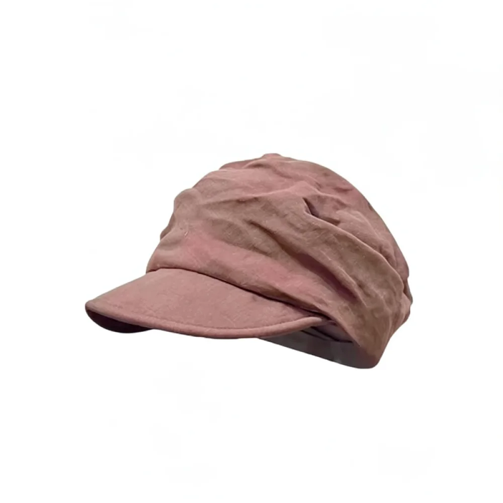 Japanese Retro Cotton Linen Beret Hat Breathable Washed Octagonal Cap Lightweight Adjustable Casual Fashion Newsboy Hat