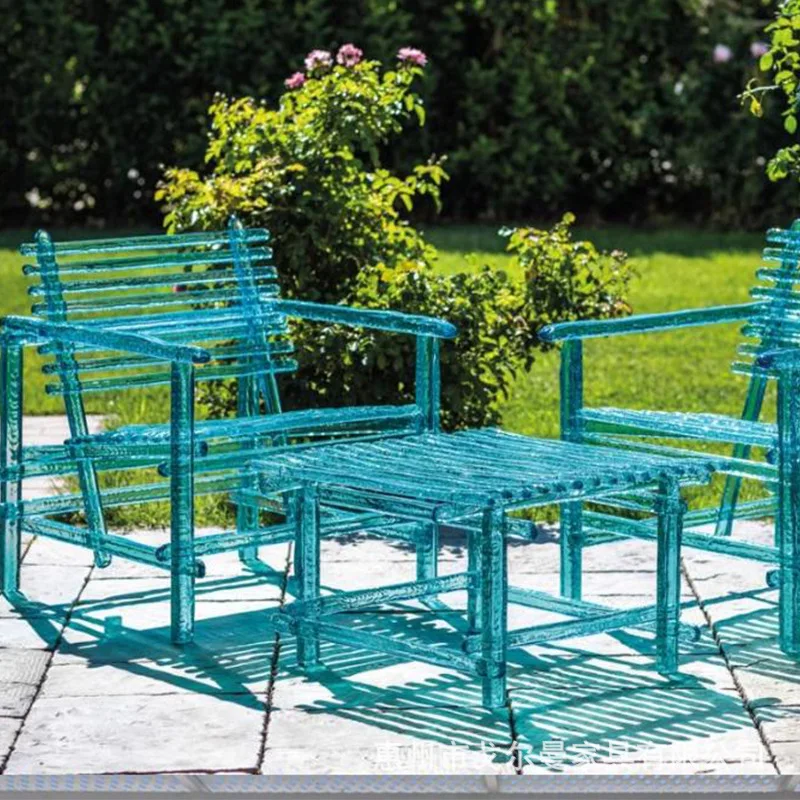 Transparent coffee table outdoor