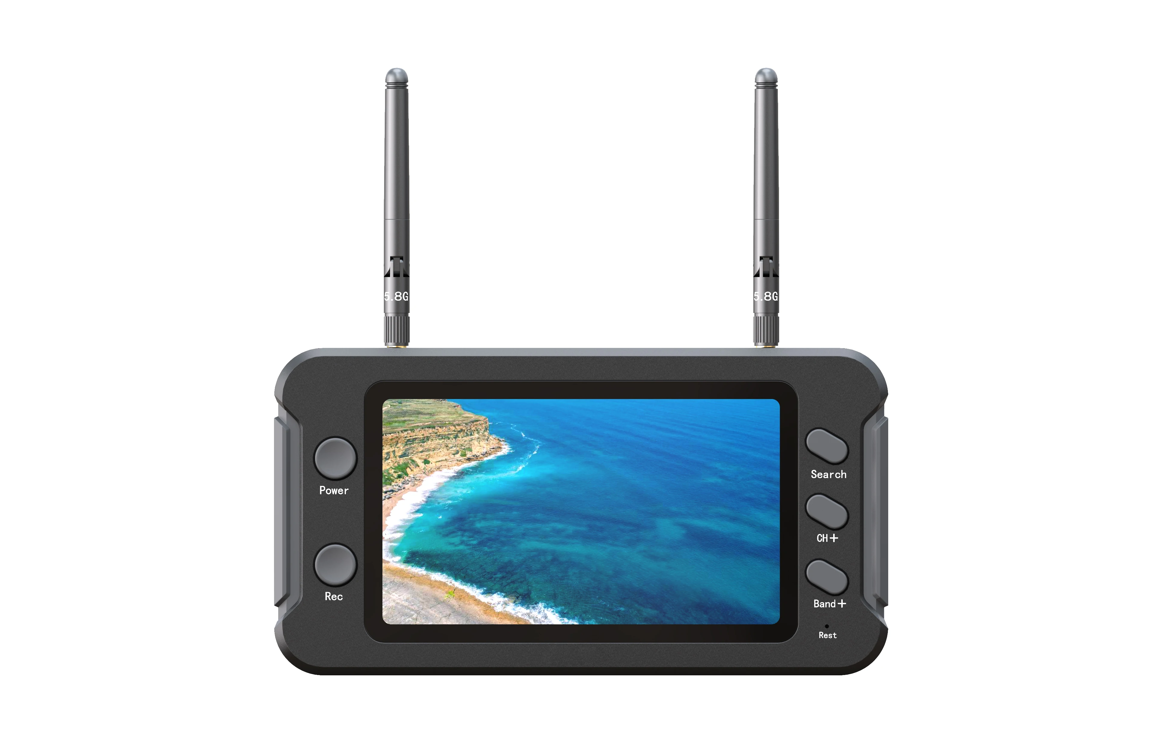 5803 5.8G 4.3 Inch FPV Monitor IPS 800x480 with DVR 40CH Dual Antennas LCD Screen Built‑in 1200mAh Battery 5‑23V for Drone FPV